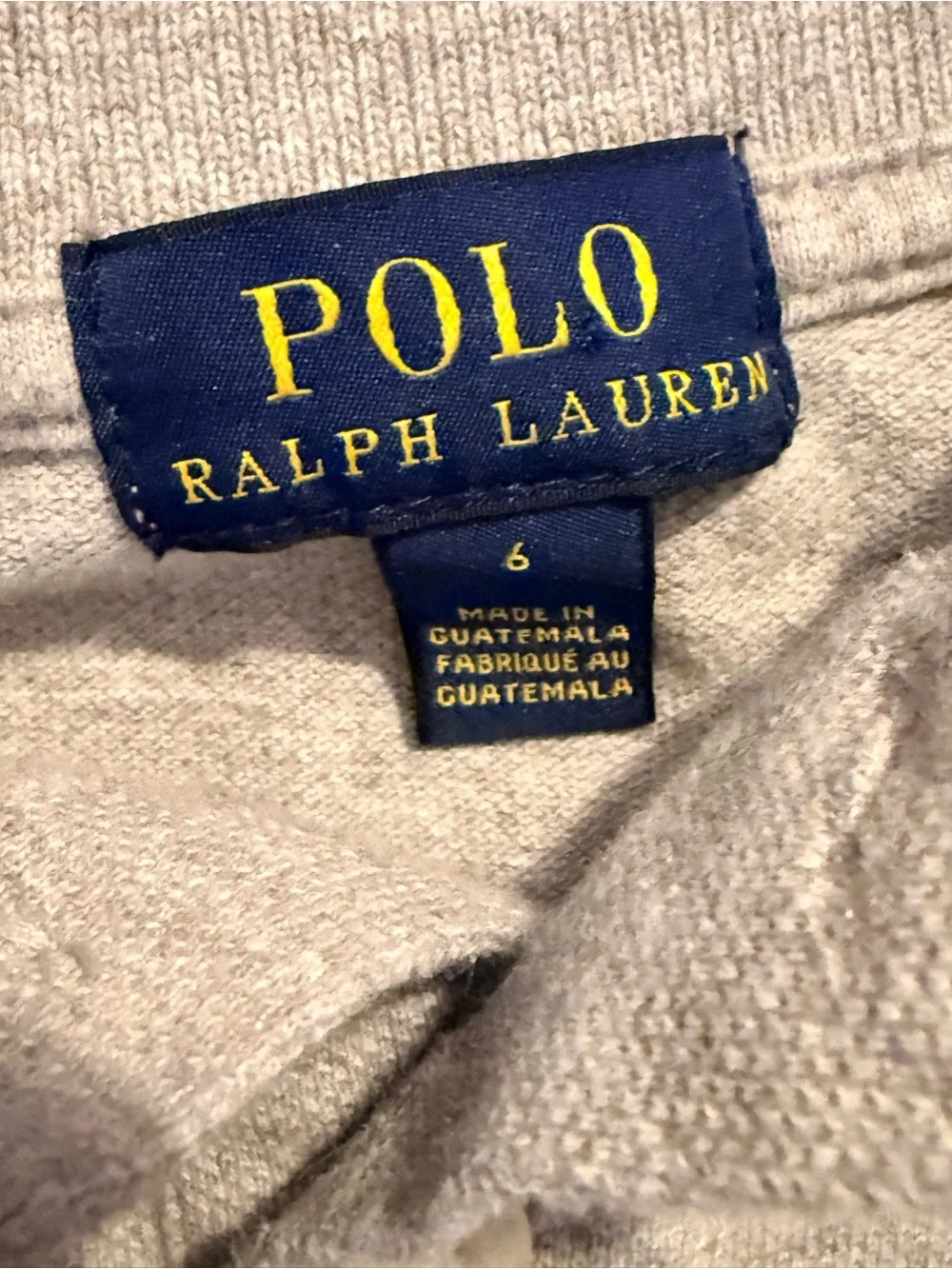 Polo by Ralph Lauren Light Gray Polo with Navy Logo #0038